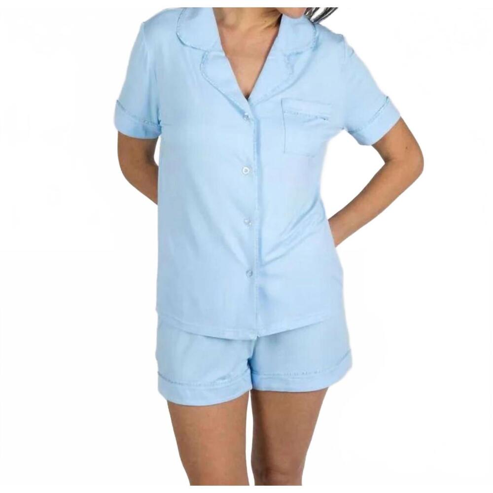 NEW ASPEN DREAM jolene short pajama set in cool blue